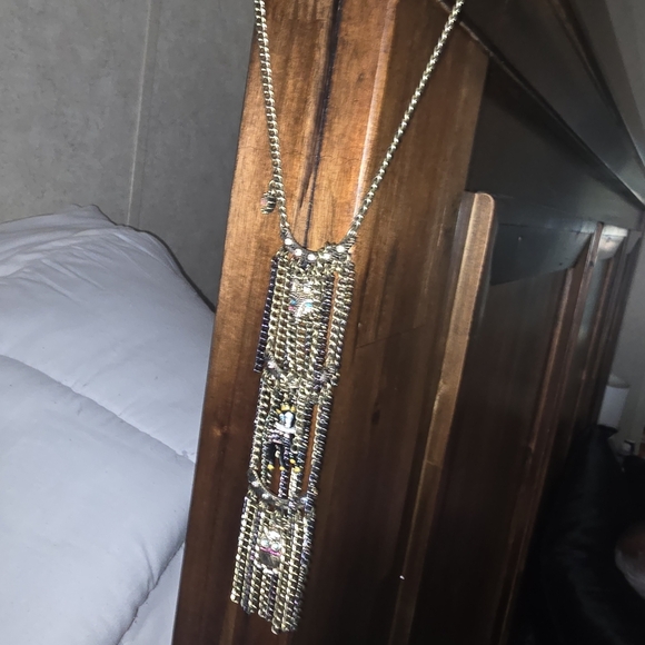 RARE VINTAGE BETSEY JOHNSON WOODLAND FRINGE NECKLACE - Picture 3 of 3